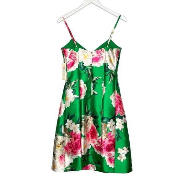 Eliza J Fit and Flare Floral Dress Green Size 6 NEW - Picture 4 of 14